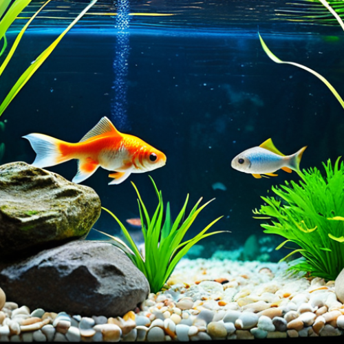 Home 8 **
A vibrant, family-friendly aquarium scene. Two goldfish, one orange and one calico, are swimming amongst lush green aquarium plants. The background features colorful, safe aquarium decorations like a small, ceramic castle and smooth river stones. The image should evoke a sense of peacefulness and wonder. Focus on bright, cheerful colors. Safe for work, appropriate content, fully clothed (referring to potential human figures in the background, if any), professional, family-friendly, perfect anatomy (for the fish), natural proportions, high resolution, photorealistic.
**