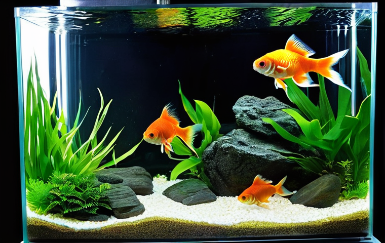 어종별 수명 - **Prompt 1: The Elder Goldfish's Sanctuary**
    "A majestic, well-fed Fancy Goldfish, such as a lar...